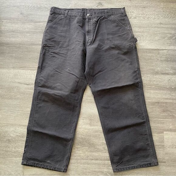 Carhartt B11 PTB Duck Pants Gray Canvas Dungaree Fit Men’s Size 42x30 - Picture 1 of 4